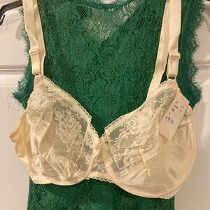 Mary Jane Cream Lace Bra underwire 38E new unlined